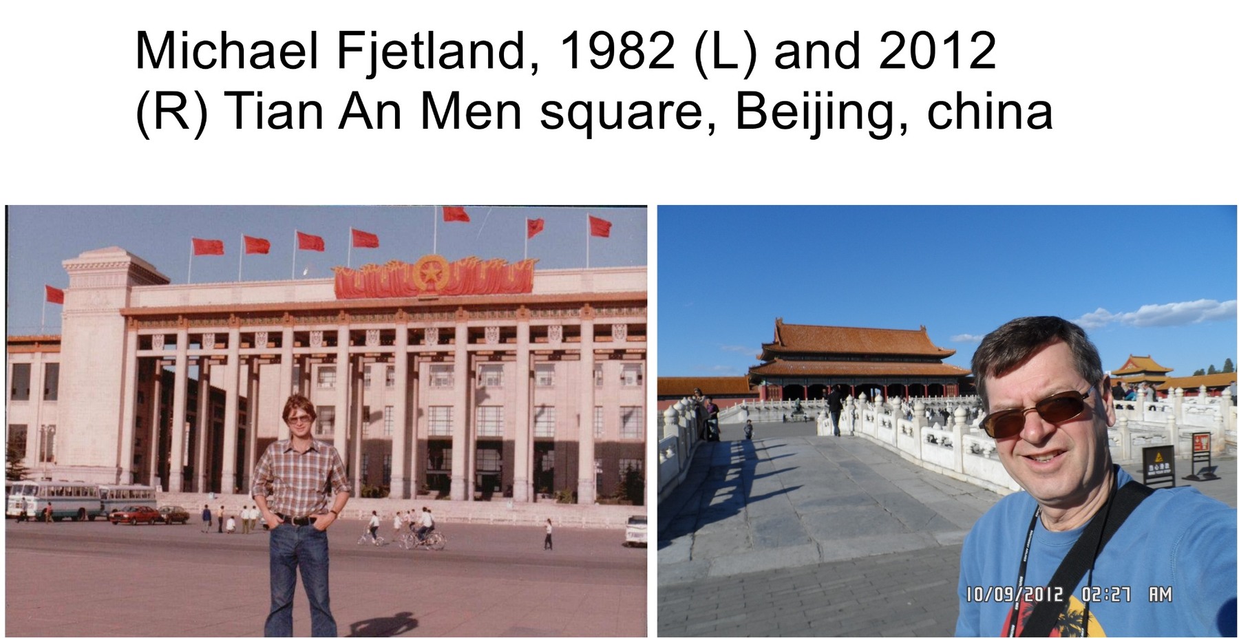 Michael Fjetland in Beijing in 1982 and again in 2012